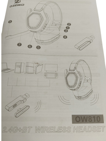 Słuchawki nauszne gamingowe z mikrofonem Ozeino ow810