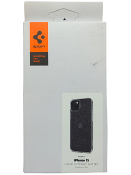 Etui Plecki do Iphone 15 Spigen Liquid Crystal Glitter bezbarwne z brokatem