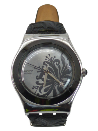 Zegarek damski na pasku Swatch Irony Medium Black Flower czarny