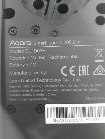 Zamek Aqara Smart Lock U200 Lite Czarny