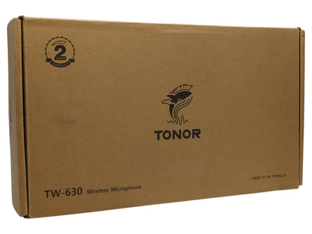 Mikrofon bezprzewodowy Tonor TW-630 UHF zestaw 2 mikrofony 60m