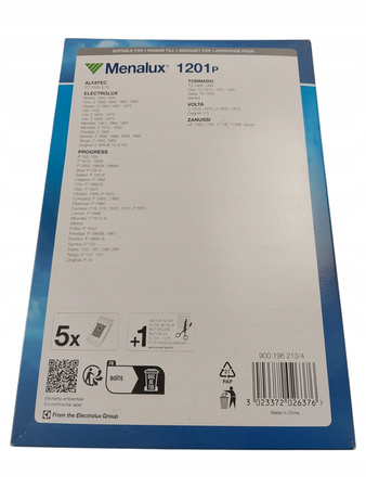 Worki papierowe z filtrem do odkurzacza Menalux 1201P (5 sztuk)