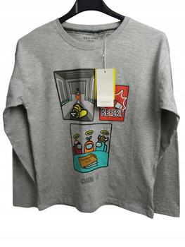 BLUZKA RESERVED ROZMIAR 140 SZARA AMONG US