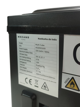 Kostkarka do lodu Mozano Multi Cube (AGD/KOS/01) 12kg/24h 160 W czarny