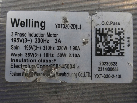 SILNIK NAPĘDOWY WELLING YXT320-2D(L) PRALKI AEG