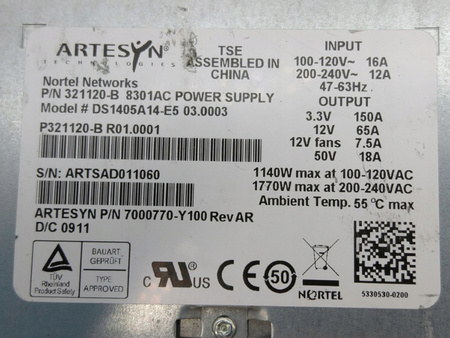 Zasilacz serwerowy Artesyn DS1405A14-E5 03.0003 1770W