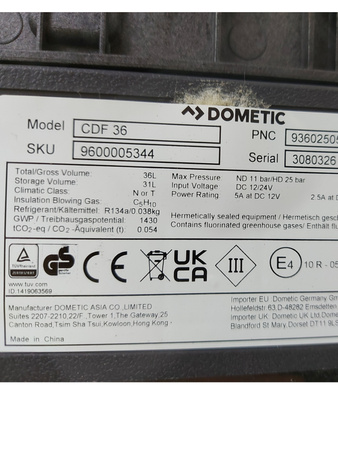 Lodówka samochodowa turystyczna Dometic CDF 36 31L 12/24V