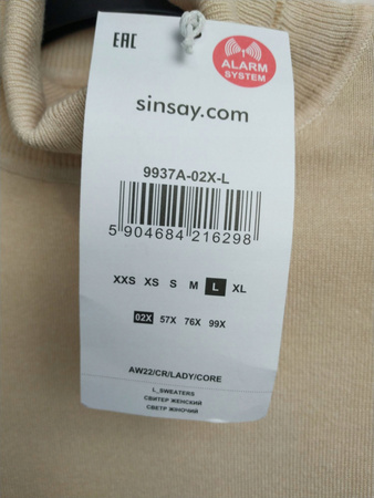Sweter damski SINSAY Rozmiar L Beżowy