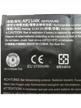 Bateria AP13J4K do laptopa Acer