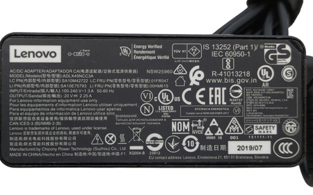 Zasilacz laptopowy Lenovo 45W; Slim Tip ADLX45NCC3A