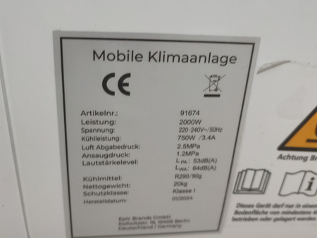 Przenośny klimatyzator KLAMER 91674 2000W