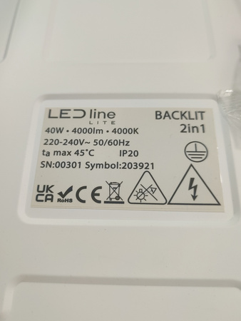 Panel LED natynkowy Ledvance LITE 40W 4000K kwadrat biały 595x595mm