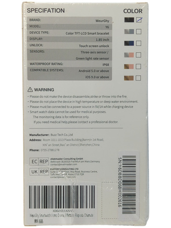 Smartwatch WeurGhy Y6 1.85" IP68 czarny