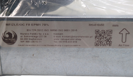 Filtr przeciwsmogowy F8 ePM1 70% 305x610x50