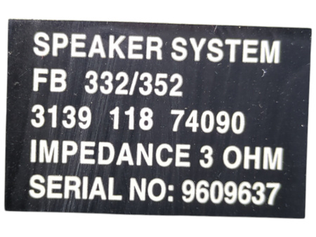 Głośnik kolumna Philips FB 332/352 3 Ohm Czarny