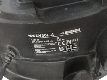 Odkurzacz Macallister MWDV20L-A warsztatowy 1400 W 20 l przewodowy