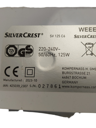 Zgrzewarka próżniowa pakowarka do żywności SILVERCREST SV 125 C6