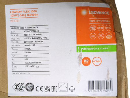 Lampa LED Ledvance LOW BAY FLEX 1500 P 105W 16800 lm 4000K