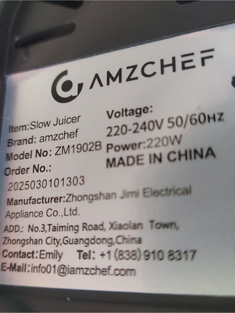 Wyciskarka wolnoobrotowa do owoców Amzchef ZM1902B 180W