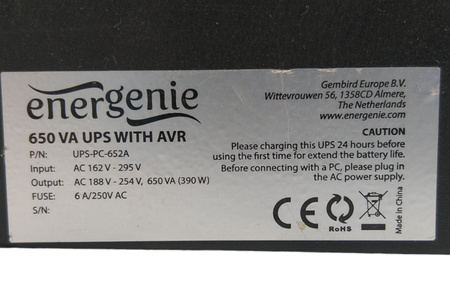Zasilacz awaryjny Energenie UPS-PC-652A 390W 650VA