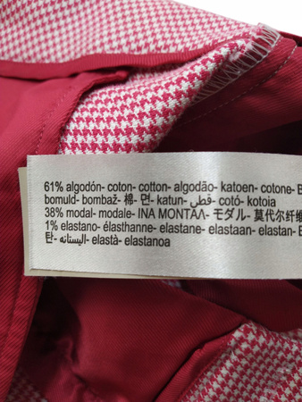 Spodnie damskie MASSIMO DUTTI Rozmiar 36 Czerwone w kratę