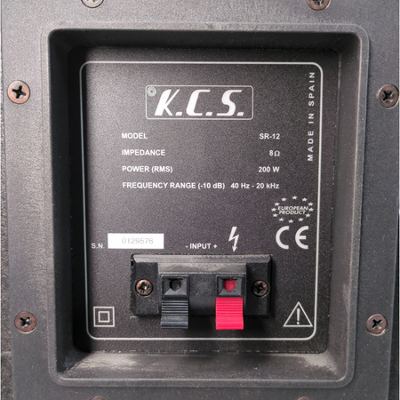 Głośnik Kinowy Kolumny audio K.C.S. SR-12 200W 8ohm (-10dB): 40Hz-20kHz
