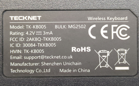Klawiatura bezprzewodowa TeckNet TK-KB005