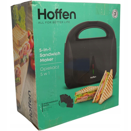 Opiekacz 3W1 HOFFEN DSM-4055 850W CZARNY
