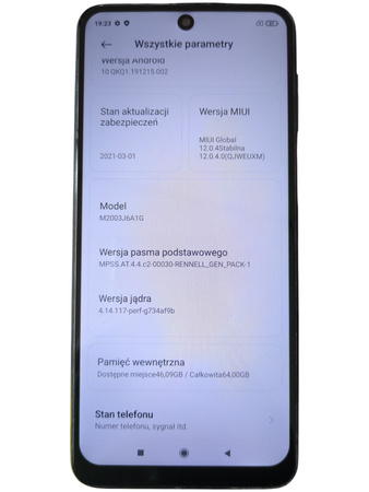 Smartfon Xiaomi Redmi Note 9S M2003J6A1G 6.67" 4/64GB 48MP 5020mAh