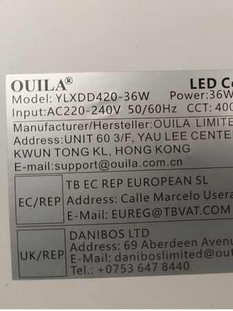 Plafon LED OUILA YLXDD420-36W 40 cm 36W 4000K 3600lm IP44 biały