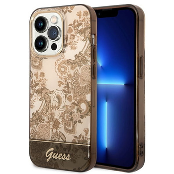 Etui Guess Porcelain Collection iPhone 14 Pro 6,1" ochre TPU iPC
