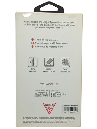 Etui Guess 4G Print Cord ze smyczką do iPhone 14 Pro Max czarne