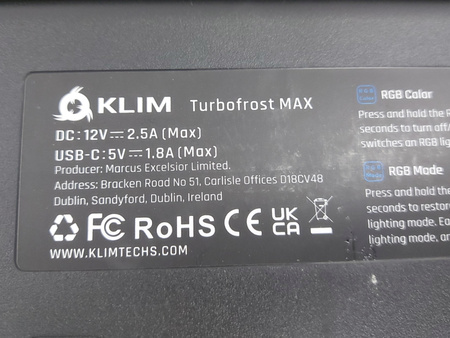 Podkładka chłodząca pod laptopa KLIM TurboFrost MAX 15,6-17" KLIM  Max RGB