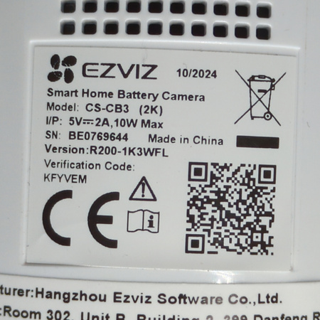 Kamera zewnętrzna EZVIZ CS-CB3 2K bateryjna IP65 IR kolor