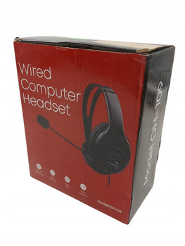 Słuchawki przewodowe USB 2.0 Stereo 40 mm, regulacja głośności z mikrofonem