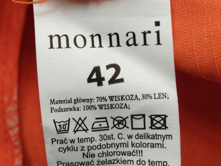 Bluzka damska Tunika MONNARI Rozmiar 42 POMARAŃCZOWA