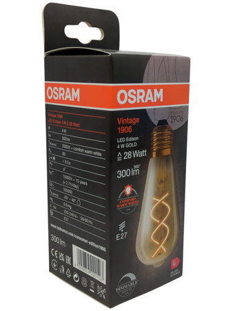 Żarówka OSRAM Vintage 1906 Edison Gold E27 300 lm 4 W 2000 K