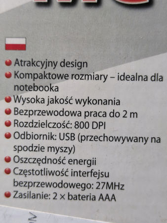 MYSZKA DO KOMPUTERA BEZPRZEWODOWA OPTYCZNA Modecom Energy MC-602