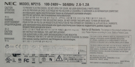 Projektor NEC NP215