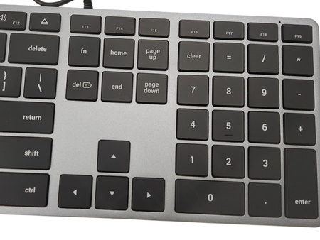 Klawiatura Satechi Slim W3 USB-C podświetlana z blokiem numerycznym szara