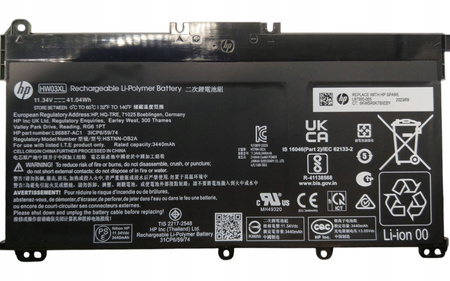 Bateria HW03XL do laptopa HP
