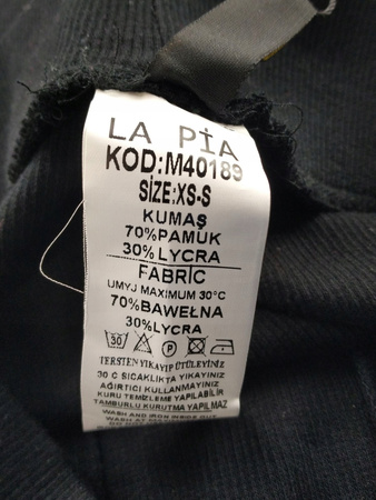 Spodnie dresowe damskie LA PIA Rozmiar XS/S CZARNE