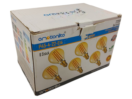 Emotionlite Żarówki LED E14, żarówka żarowa, 4 W (odpowiednik 40 W) 6 sztuk
