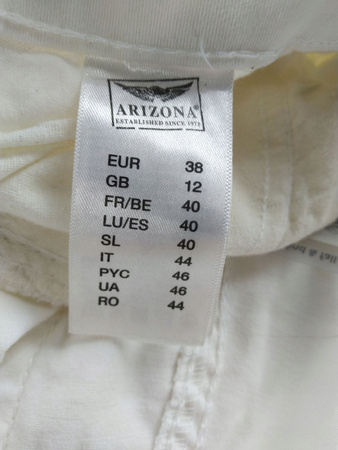 SPODNIE JEANSOWE DAMSKIE ARIZONA ROZMIAR 38 BIAŁE