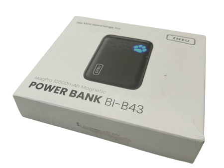 Powerbank Magnetyczny 10000 mAh Czarny Przenośna Ładowarka Iniu BI-B43