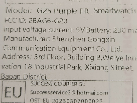 Smartwatch zegarek BT Call G25 Fioletowy