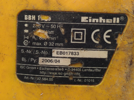 Młotowiertarka udarowa Einhell BBH 1500 SDS Plus 1400 W