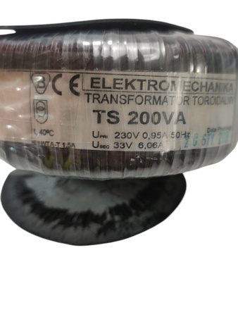 Transformator toroidalny TS200VA 230V na 33V 6A