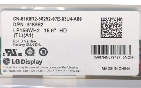 Matryca LG LP156WH2(TL)(A1) 15,6" 1366x768; 40pin BŁYSZCZĄCA