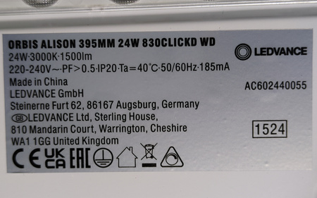 Plafon LED Ledvance Orbis Alison 39cm 24W 3000K drewno ClickDim